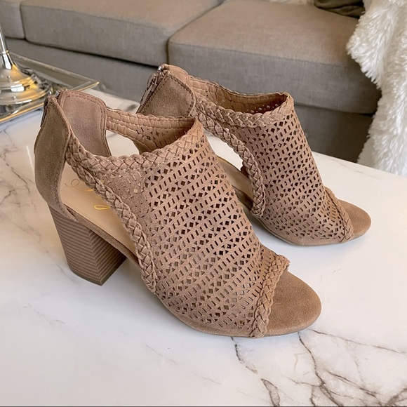 Fergie Peep Toe Block Heels - Picture 2 of 12